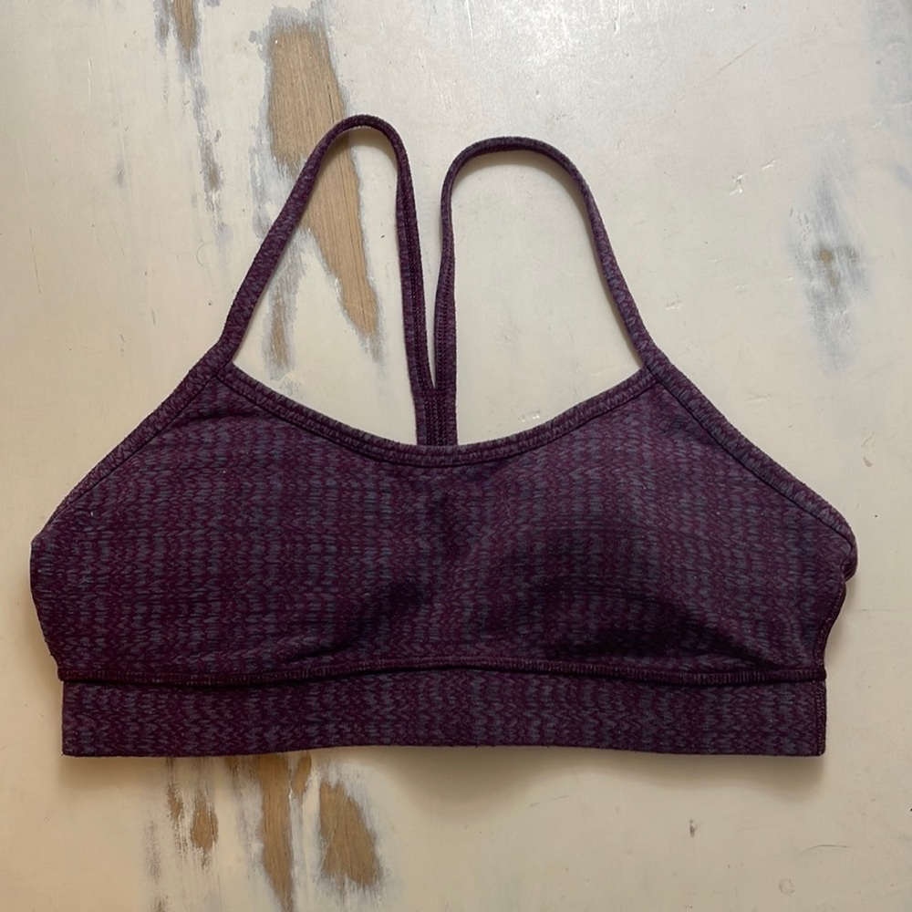 Purple Lululemon Flow Y Sports Bra, Sz 6